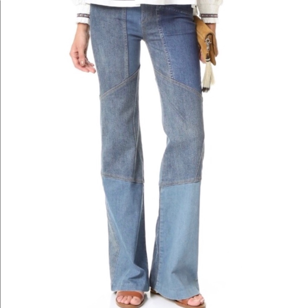 NWOT Free people patchwork denim jeans